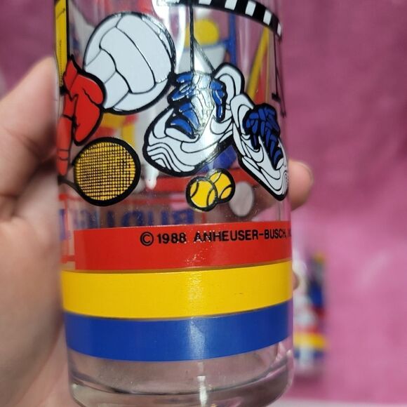 Vintage 1988 Spuds Makenzie Bud Light glass set (3) Anheuser-Busch collectible - Picture 8 of 10